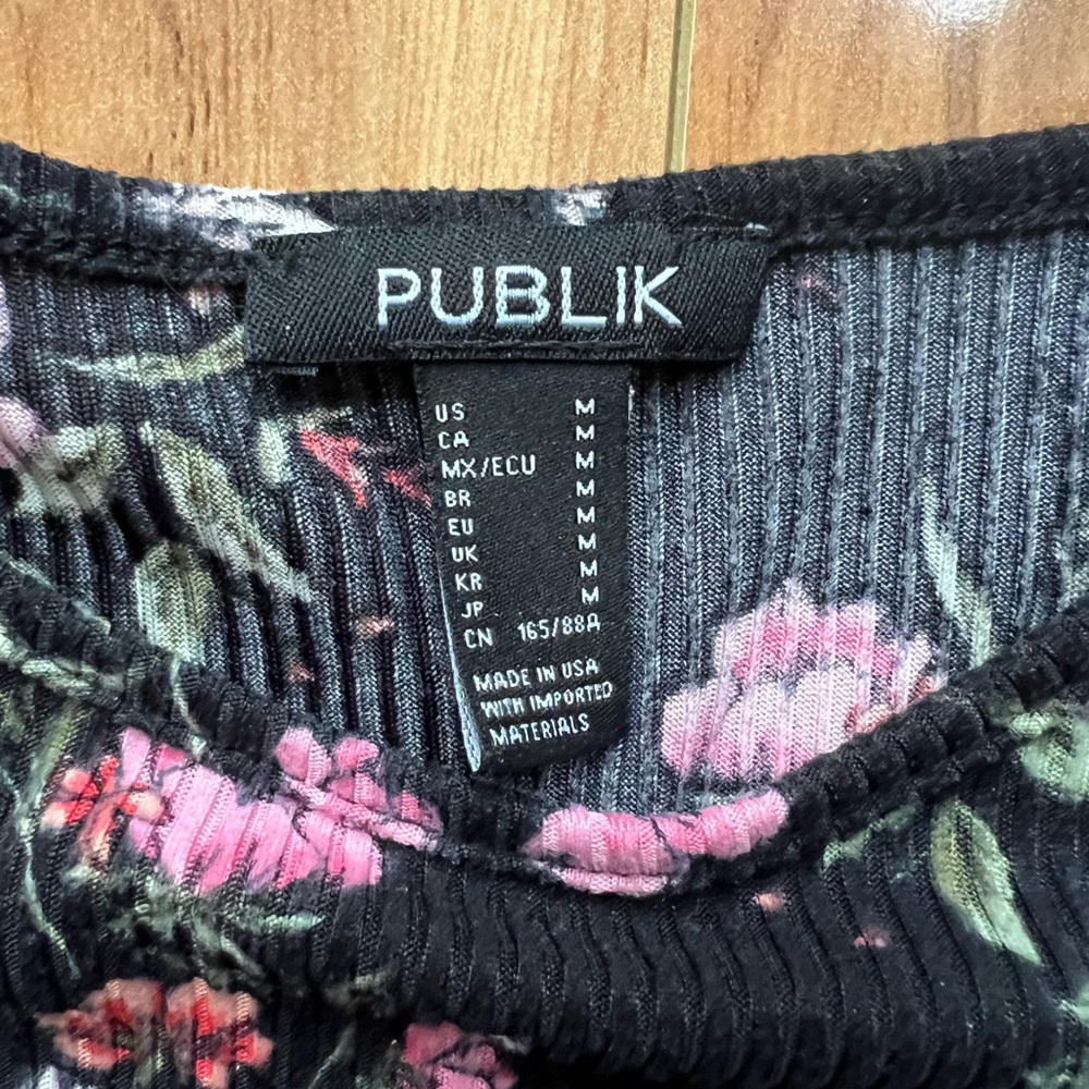 Floral Black T-Shirt Dress - Picture 3 of 3